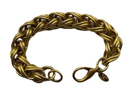 VINTAGE SIGNED ERWIN PEARL GOLD TONE CHUNKY CHAIN BRACELET 7” - $34.64