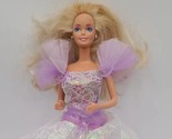 1988 Mattel Garden Party Barbie With Dress Outfit &amp; Doll #1953 Purple Sp... - $9.74
