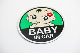 Car Metal Sticker Baby In Car Bumper Stickers Car With Baby Bottle Fun Cute Baby - £11.98 GBP