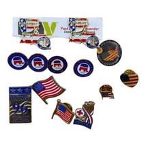 Enamel Pin LOT 13 Republican Nat&#39;l Committee 1996 97 98 2000 Victory 96 US Army - £9.46 GBP