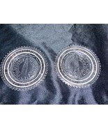 Vintage Crystal Glass Bunker Hill Mini Plate Coasters - £19.23 GBP