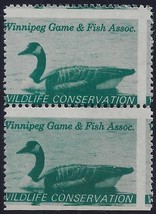 Canada #MW1 2Way Misperf Error/EFO Winnipeg Game &amp; Fish Wildlife Conservation NG - $21.99