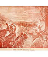 1891 Sioux Messiah Craze Red Plate Print Victorian Indian Wars History F6G - $549.97 MXN