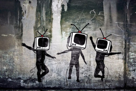 Banksy TV Heads Television StreetGraffiti Large Painting Giclee Print - £9.02 GBP+
