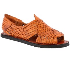 Mens Chedron Sandals Mexican Huarache Real Leather Handmade Woven Open Toe - £23.50 GBP