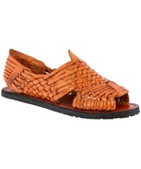 Mens Chedron Sandals Mexican Huarache Real Leather Handmade Woven Open Toe - £23.97 GBP