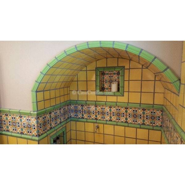 Mexican Talavera Ceramic Tiles Handcrafted - Yellow Washed -  (you selec... - $149.00