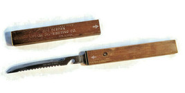 Vintage Warco Floating Fish Knife Wood Case Bob Derden Pearl Distributing Co. Ad - £20.14 GBP