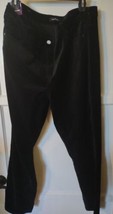 Well Worn Ladies&#39; High-Rise Luxe Velvet Tapered Pants, Black, 14/34 - £11.98 GBP