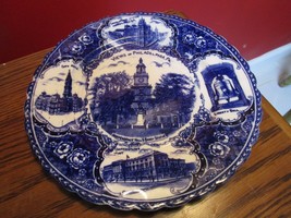 Antique Blue Transferware Advertising Plate Philadelphia, Pennsylvania [*Bluebx] - £51.32 GBP