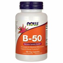 Now Vitamin B-50 mg,100 Veg Capsules - £14.19 GBP