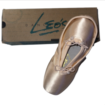 Leos Dancewear Split Sole Satin Leather Point Ballet Shoe 0051 Adult Sz 8 C - £31.69 GBP