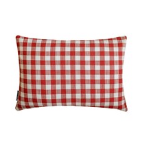 Grid Loom Red - Red Cotton Holiday Dcor Lumbar Pillow Cover - $455.21 MXN+