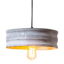 Irvins Country Tinware Small Drum Pendant in Weathered Zinc - £85.42 GBP