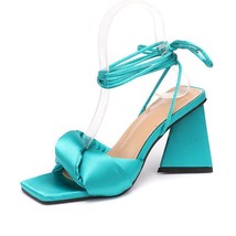 Ins style triangle heeled Women sandals Sexy Ankle strap cross-tied High heels G - £41.82 GBP