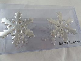 Set of 4 Silver Plated Snowflake Napkin Rings 2.5 &quot; - £7.86 GBP