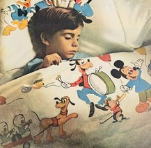 1970 Wamsutta Mills Disney Bed Sheets Advertisement Mickey Pluto Donald ... - $39.99