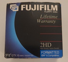 FujiFilm MF2HD 3.5&quot; Floppy Disk IBM Formatted Open Box Includes 14 Disks - £11.17 GBP