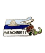 1990-2000s Massachusetts State Lapel Pin Enamel Filled Vintage Collectib... - $379.94 MXN