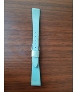 vintage 14 mm blue leather watch strap with silver buckle - $20.11 CAD