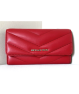 New Michael Kors Jet Set Travel Large Trifold Wallet Leather Quilted Bri... - $74.31