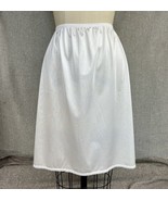 Vanity Fair White Half Slip Lace Trim Elastic Waist Sz Medium Vintage 1980s - $13.33 CAD