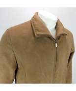 London Fog Women All Weather Suede Brown Jacket Coat Lined Sz L Petite - £20.66 GBP