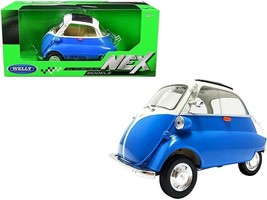 BMW Isetta Blue and White &quot;NEX Models&quot; 1/18 Diecast Model Car by Welly - £28.52 GBP