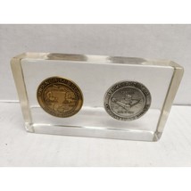 Vint Buckner Missouri Centennial 1975 Col. Coins in Lucite Paperweight - £25.99 GBP