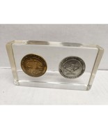 Vint Buckner Missouri Centennial 1975 Col. Coins in Lucite Paperweight - £25.99 GBP