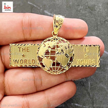 18 Kt, 22 Kt Gold Globe Planet Earth World Map Necklace Pendant 25-38 Gm 60 MM - £3,813.45 GBP+