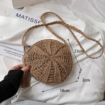 Summer Fashion Small Straw Weaving Shoulder Bags For Women Casual Tassel Beach C - £22.18 GBP