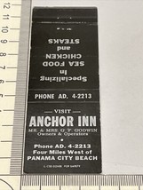 Front Strike Matchbook Cove  Anchor Inn Panama City, FL Seafood   gmg  Unstruck - £9.88 GBP