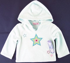 NWT Just Friends Girl&#39;s Ice Blue Star Appliqued Fleece Hoodie Top, 2T, $27 - £9.58 GBP