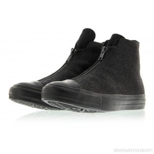 Converse Black Textured Leather Shroud Double Zip / Lace Shoes Wms 6 NWT DISC - $72.99