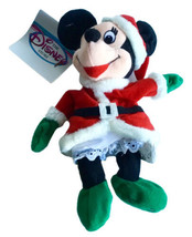 Walt Disney Santa Clause Minnie Mouse 7 Inch Bean Bag Stuffed Toy Disney Store - £9.64 GBP