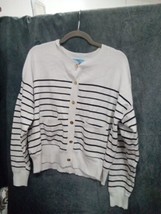 Draper James Womans Black&amp;White Sweater Cardiganw/pockets Sz L 9058BxAARE  - £16.09 GBP