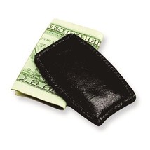 Black Leather Magnetic Money Clip - $31.34
