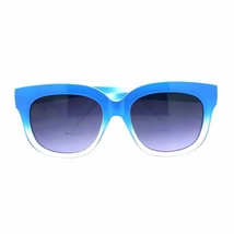 Super Retro Occhiali da Sole Donna Spesso Corno Cerchio Moda Telaio 2-Tone Blu - £7.84 GBP