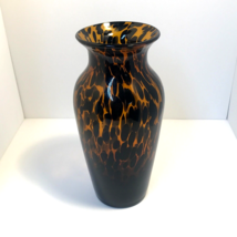 Tortoise Shell Hand Blown Italy Style Beautiful Vase Cosmetic Flaws READ - £11.94 GBP