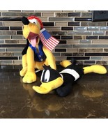 Disney Store Patriotic Uncle Sam Pluto Beanie Plush Toy 4th Of July &amp; Da... - $178.97 MXN