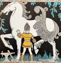 1929 Blacksmith &amp; White Horse Fantasy Antique Art Print Alexander Key Ep... - $19.99