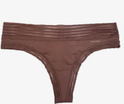 CALVIN KLEIN Striped Waist Thong Panties Alluring Blush Size Small $15 -... - £7.17 GBP