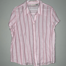 St.Johns Bay Womens Blouse Extra Large pink striped button up NWT - £9.25 GBP
