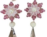 Kurt Adler Pink White Snowflake Flower Drop Ornaments 2 Assorted 6.25 in... - £9.82 GBP
