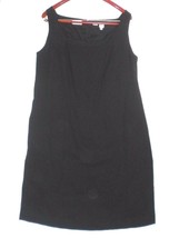 Vtg ELIZABETH Dress Black 14 1X Liz Claiborne Classic Shift Sheath Jumper Lined - £23.32 GBP