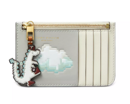 Tory Burch TOP-ZIP CARD CASE Year of Dragon Slim Wallet ~NWT~ Misty Cloud - £112.92 GBP