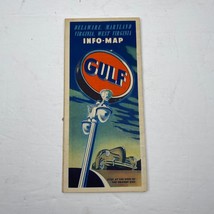 1950 GULF Info-Map of DELAWARE, MARYLAND, VIRGINIA, and WEST VIRGINIA - $3.96