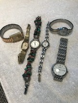 Vintage Lot 6 watches seiko la express turquoise geneva not working as is parts - £38.27 GBP