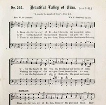 1883 Gospel Hymn Valley Of Eden Sheet Music Victorian Church Religious A... - $14.99